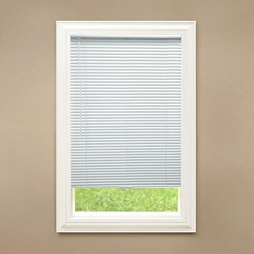 Breslin Blinds - Persianas de vinilo inalámbricas de 1 pulgada de corte personalizado, color blanco (36 12 pulgadas de ancho x 48 pulgadas de largo)