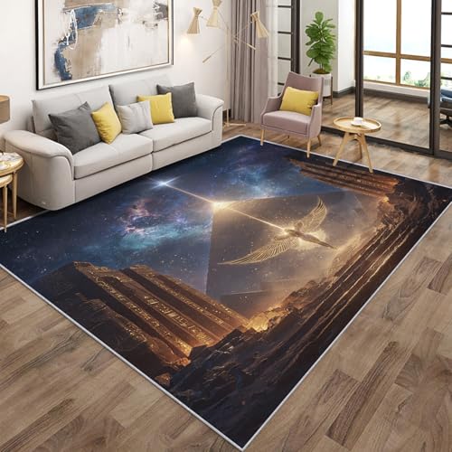 Tapis salon pyramide antidérapant 140x200cm, la solution douce et facile à laver
