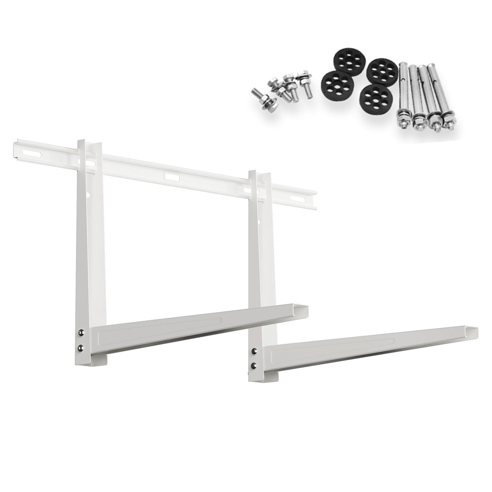 Mini soporte de montaje en pared dividido, soporte de acero galvanizado con barra transversal para aire acondicionado sin conductos y sistemas de bomba de calor