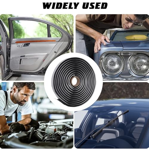 Silkwish 6m x 6mm Butylrundschnur - Schwarz Butyl Dichtungsband - Butylschnur - Wasserdicht Butylband - Butyl Dichtmasse für Auto-LKW-Scheinwerfer Fenster, Tür, Windschutzscheibe, Haushaltsgeräte