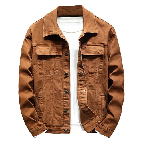 Veste en jean marron homme stretch slim fit fini les blousons rigides