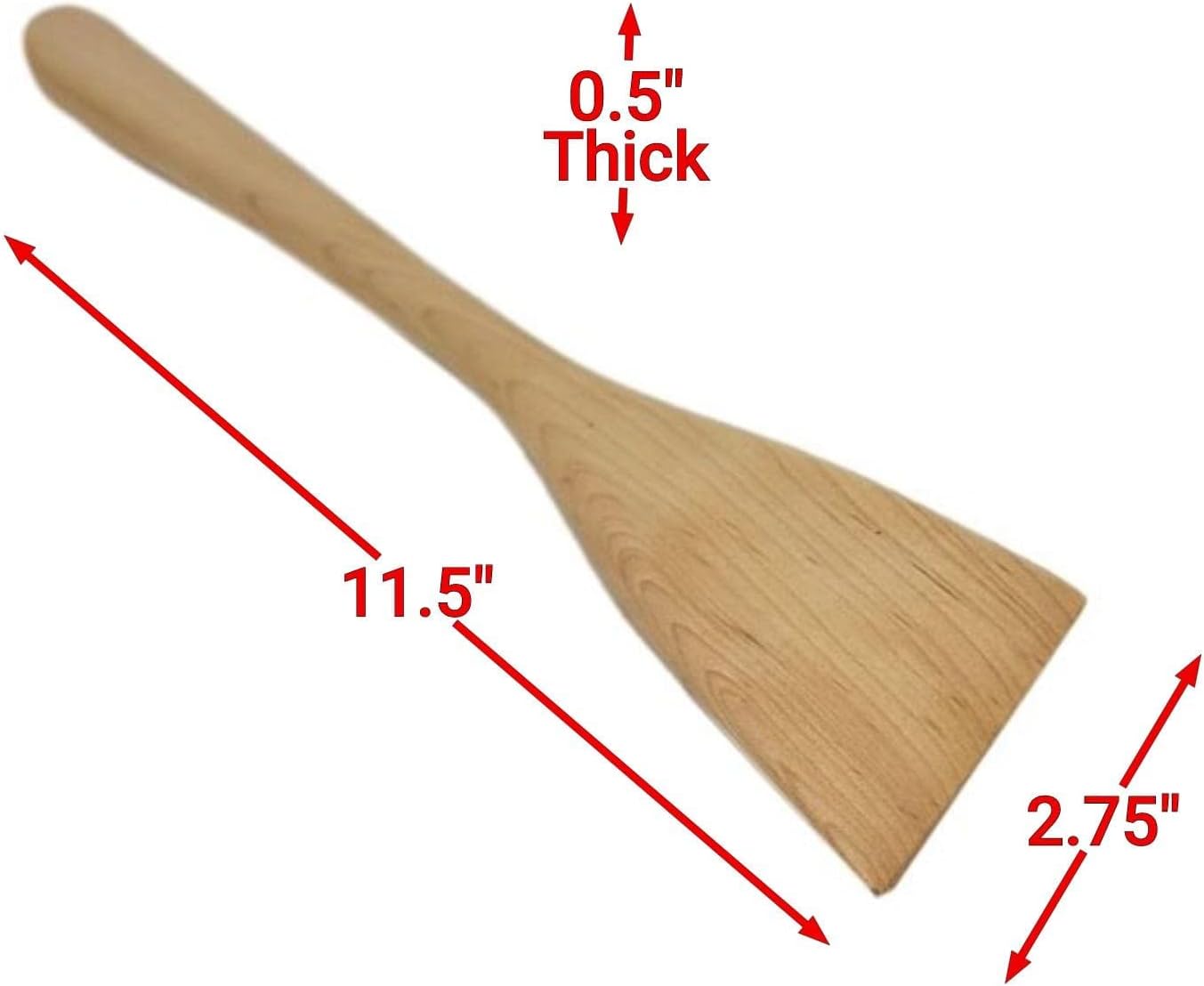 Solid Maple Wood Large Flat Spatula Spoon Antique Style USA Made Scraper (Large (11.5 x 2.75 in))