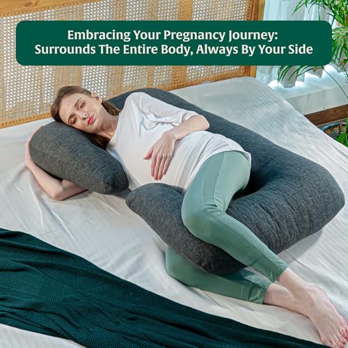 Image of The White Willow Pregnancy Pillow for Pregnant Women-Maternity Pillow for Pregnancy Sleeping-C Shape Pillow for Sleeping-Pregnancy Pillow for Women-Belly Support Pillow-Gift for Expectant Mother-Grey