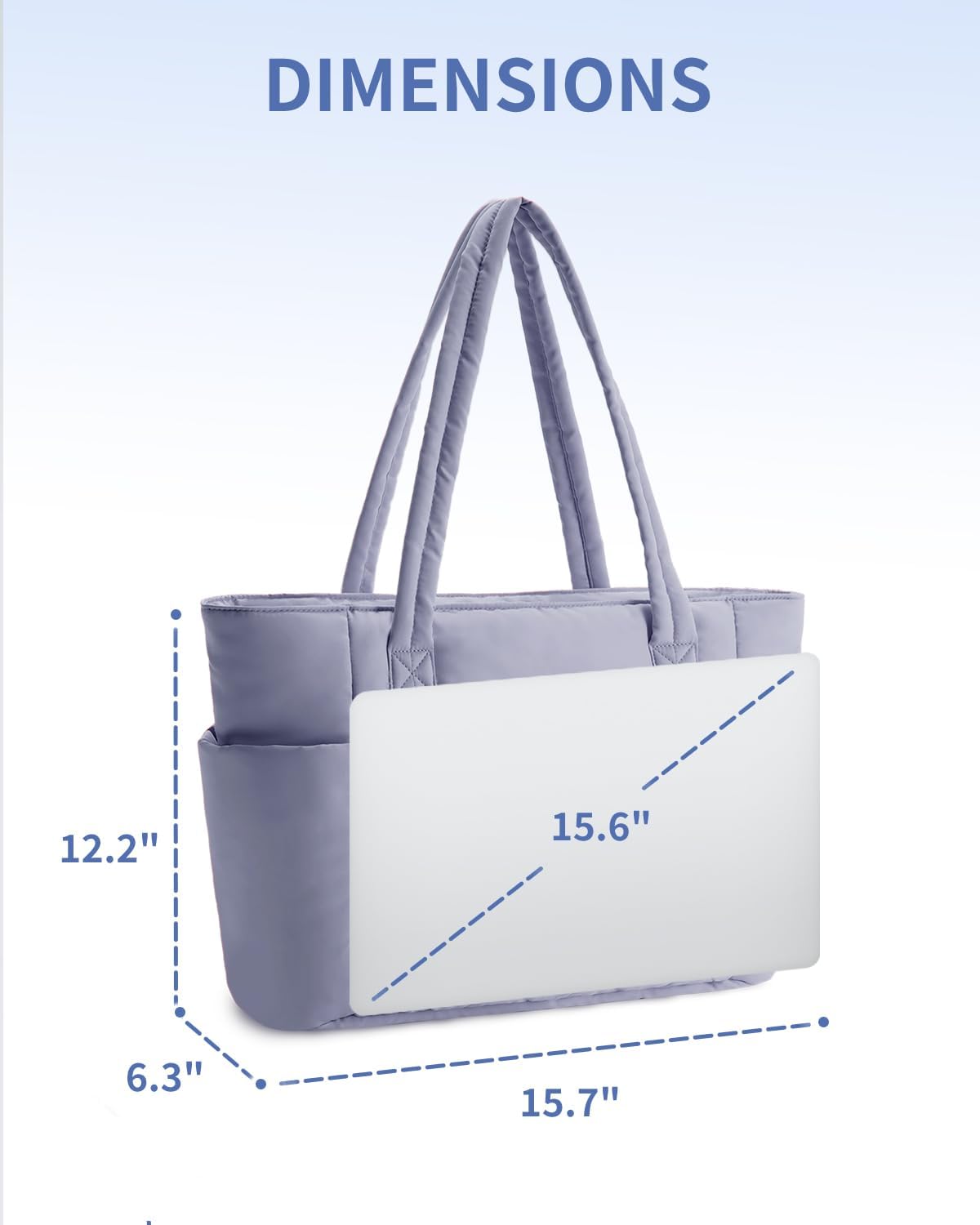 Ceneda Tote Bag for Women With 40oz Cup Holder, Puffer Work Laptop Tote Bag With Zipper for Travel, Teacher, Nurse - Image 6