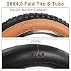2Sets 20x4.0 Fat Tires and Tubes, Puncture Resistant Folding Bike Tire Sets 102-406 Compatible with E-Bike Mountain Bike MTB Bicycle All-Terrain Directional Tread Sidewalls of Skin Color 33TPI #3