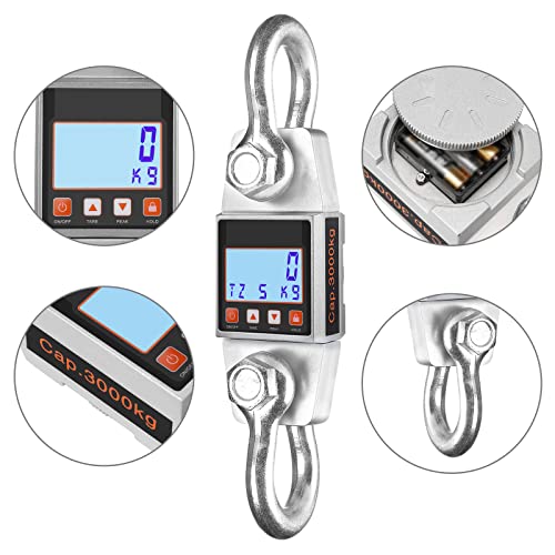 Hyindoor Digital Hanging Scale 3000Kg/6000Lb Industrial Heavy Duty Crane Scale Smart High Accuracy Electronic Crane Scale #TOP3
