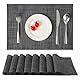 Myir JUN Tischsets Abwaschbar 8er Set,Gewebte Platzdeckchen rutschfest Abgrifffeste Hitzebeständig,Vinyl Platzsets Abwaschbar für küche Speisetisch Hotel,Platz-Matten 30x43.5cm (Dark Grau)