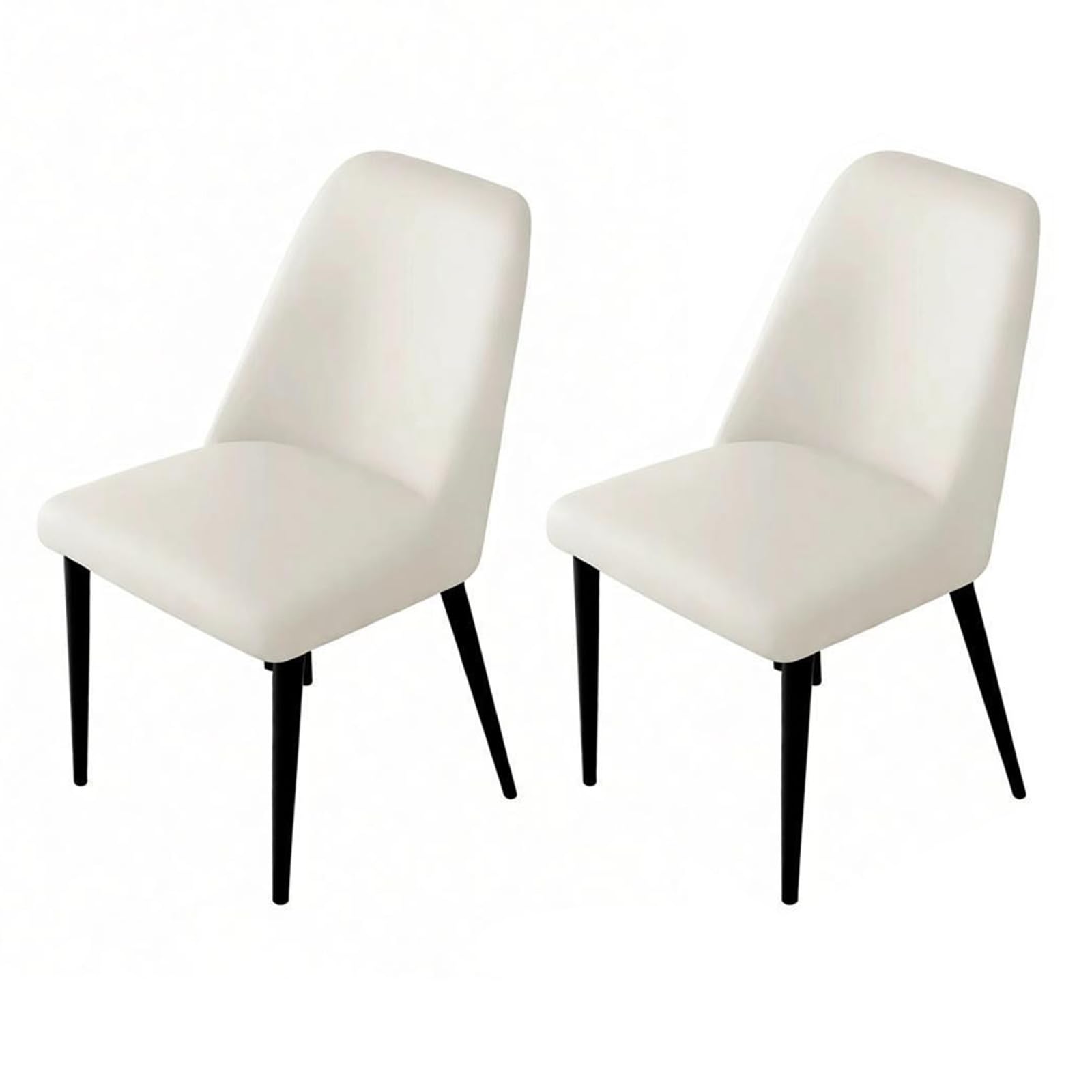Housse de chaise dossier incurvé extensibe en blanc - Lot de 2