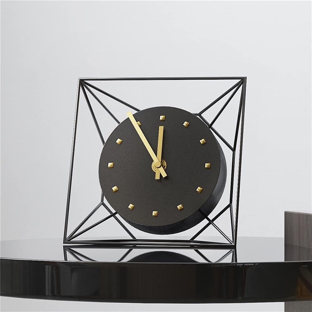 European Antique Iron Clock Living Room Home Vintage Mute Clock Table Clock Retro Roman Desktop Ornaments