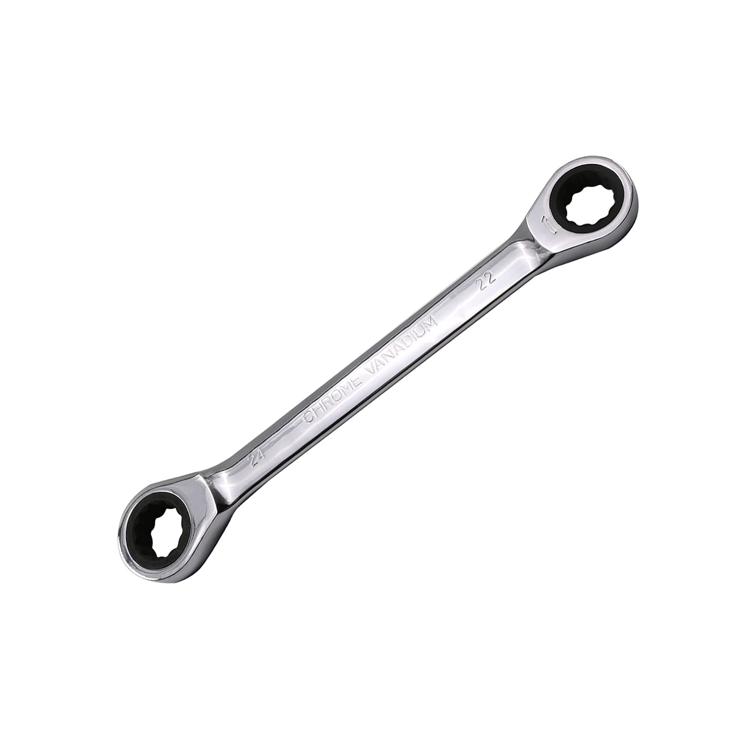 Juego de llaves de trinquete reversibles, juego de llaves de trinquete métricas de 22 mm x 24 mm, extremo de caja doble, 1 unidad