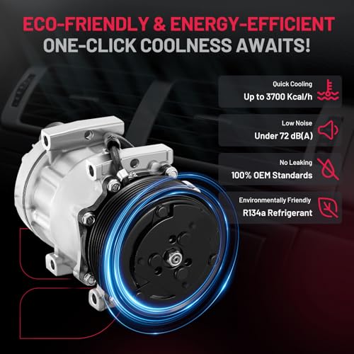 BDFHYK Air Conditioning A/C Compressor with Clutch compatible with Freightliner FL70 1992-2005, M2 106 2005, Sprinter 2500/3500 2015-2018 Replacement 58784, 1521843, ABPN83304003, ABPN83304123