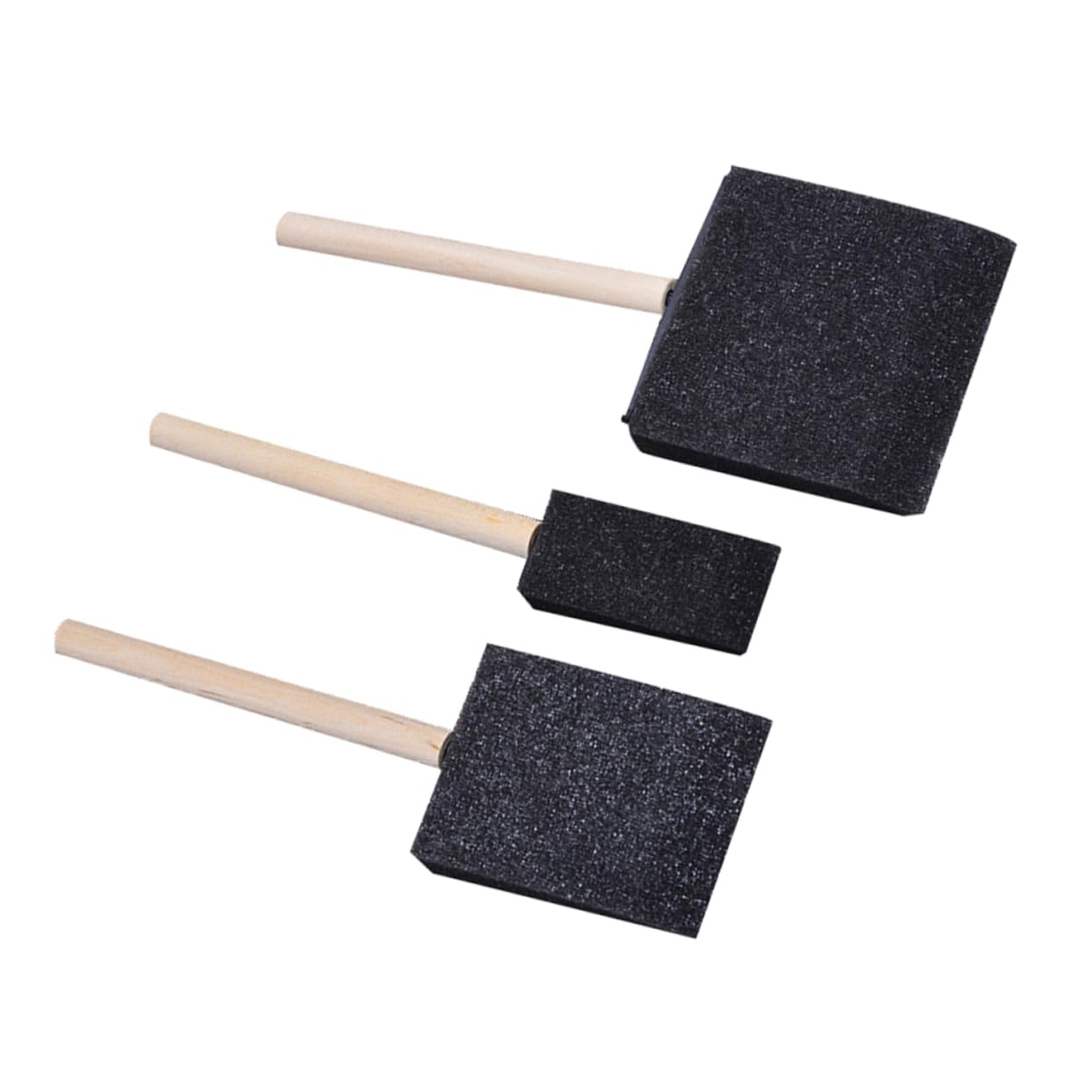 Homoyoyo 15-Piece Sponge Paint Brush Set Wooden Handle Versatile for Art Crafts and Boys and Girls Lightweight and Easy to Use