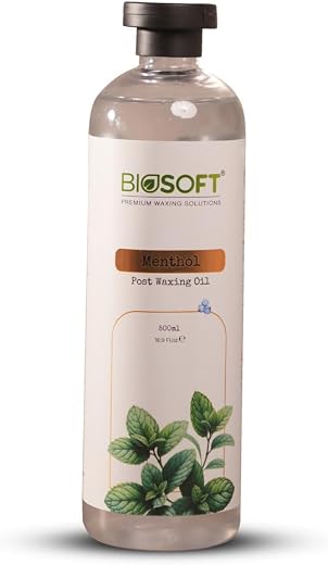 Biosoft Menthol Post-Wax Oil | After-Waxing Residue Removal Oil | Menthol Infused Cooling &amp; Antiseptic Formula | Soothes I...