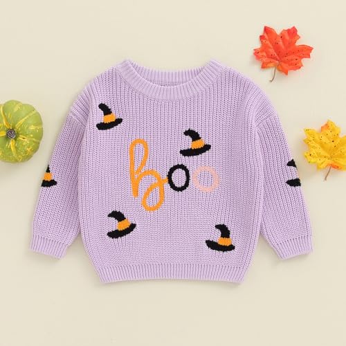 Baby Halloween Outfit Newborn Boy Girl Cute Pumpkin Embroidered Oversized Sweater Infant Fall Winter Clothes2