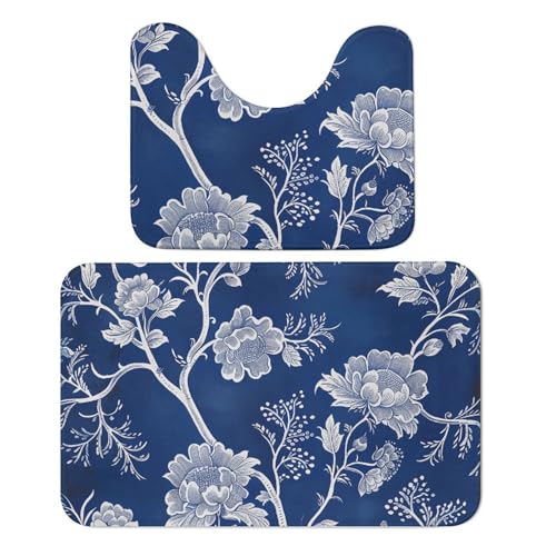 Tapis de bain en microfibre lot de 2 absorbant et antidérapant en U