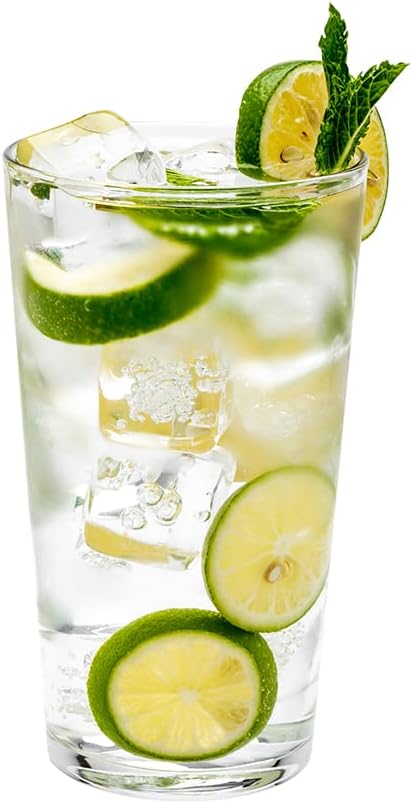 Restaurantware Sumi 19 Ounce Beverage Glasses, Set of 12 Large Drinking Glasses - Lead-Free, Dishwasher-Safe Glassware, Glass Water Glasses, Serve Water, Juices, Or Sodas, For Restaurants or Homes