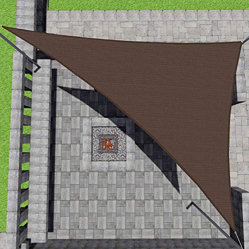 Patio Paradise 8' x 8' x 11.3' Brown Sun Shade Sail Triangle Right Canopy Shade Cloth for Garden...