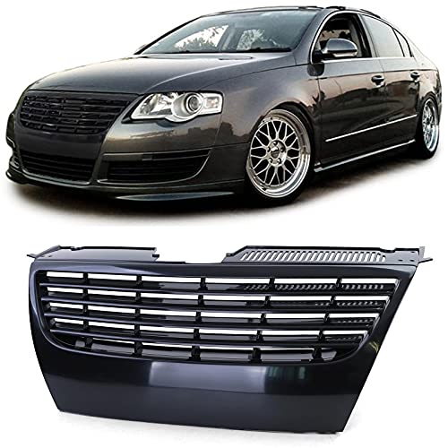 Sport Kühlergrill Grill ohne Emblem Schwarz für VW Passat B6 3C 05-08