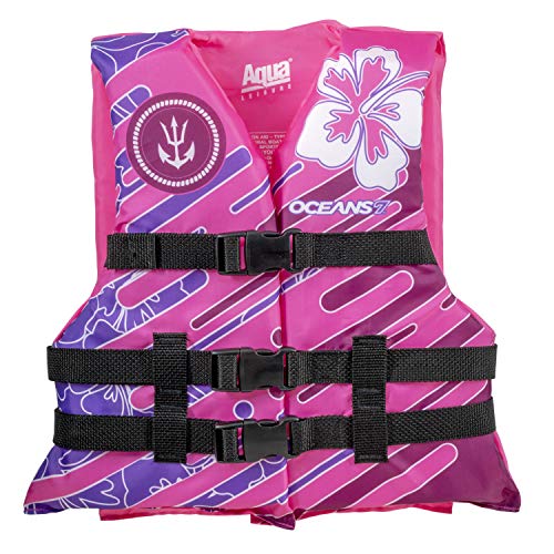 Image of Aqua Oceans 7 Life Jacket for Kids - US Coast Guard Approved Life Vest for Infant, Child & Youth Boys and Girls, Open-Side PFD for Boating, Swimming & Water Sports