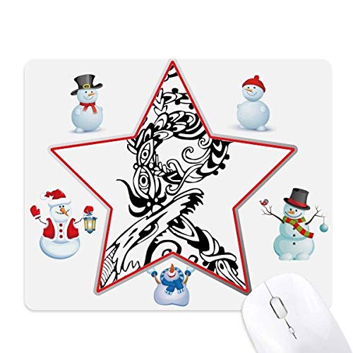 Tapis de souris dragon chinois et bonhomme de neige abstract pour bureau