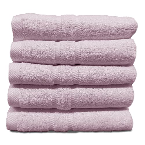 Juego de Toallas de Fibra de bambú Facial 28x48cm 380 gr/m2 (Rosa)