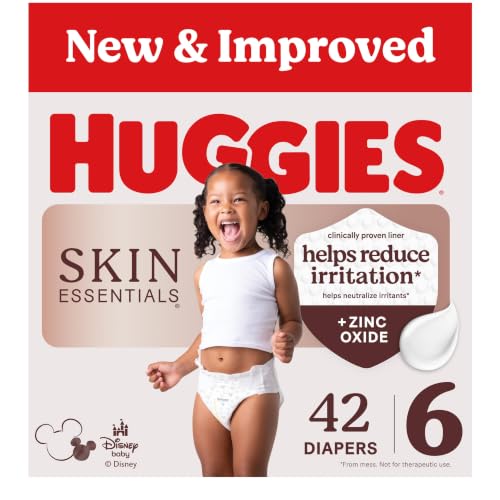 Image of Huggies Size 6 Diapers, Skin Essentials Baby Diapers, Size 6 (35+ lbs), 42 Count, Packaging May Vary