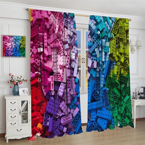 Rideaux blocs de construction avec impression 3D colorée haute netteté