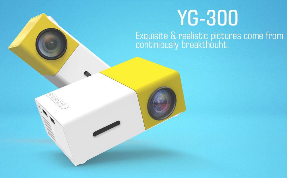 Mini Proiettore YG500 Con Android TV, Messa A Fuoco Automatica, HDR 10, 300 ANSI, 60 Hz – Portatile (Giallo)
