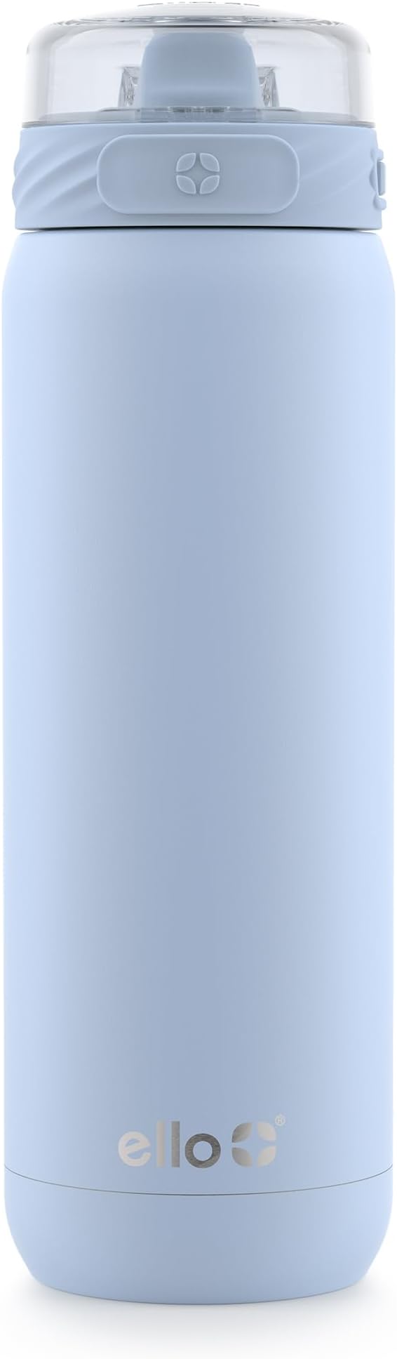 Cooper 22oz Stainless Steel Water Bottle with Straw and Carry Handle, Double Walled and Vacuum Insulated Metal, Leak Proof Locking Lid with Soft Silicone Spout, Reusable, BPA Free, Halogen Blue