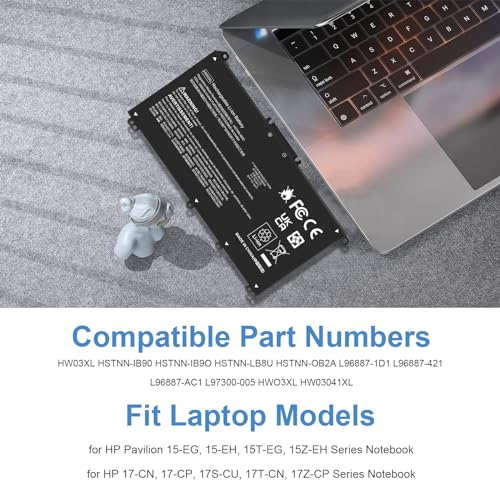 Image of HW03XL L97300-005 Laptop Battery for HP Pavilion 15-EG 15-EH 17-CN 17-CP 15-eg0073cl 15-eg0070wm 15-eh0050wm 17-cn0xxx 17-cn0023dx 17-cn0053cl L96887-421 L96887-AC1 HWO3XL HW03041XL L96887-1D1 41.04Wh