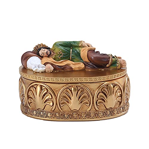 Statue Sleeping Saint figurine résine catholique boîte de bijoux décor table dresher