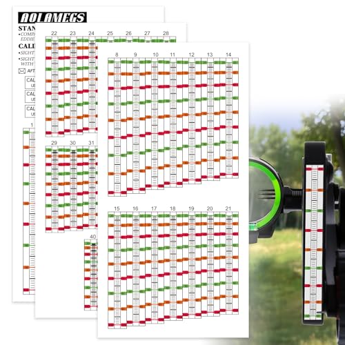 AOLAMEGS Archery Sight Tape, Weatherproof Bow Sight Tapes and Calibration Tapes, Sight in Any Distance to 100 Yards