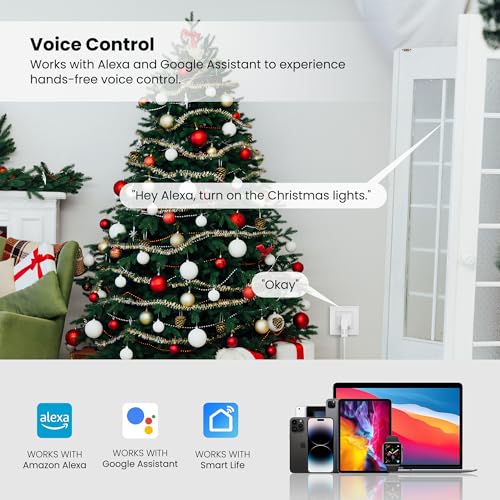 Smart Plug, Wi-Fi Outlet Compatible with Alexa, Google Home, Wireless Smart Socket with Energy Monitoring, Timer & APP Remote Control, 2.4GHz Wi-Fi Only - No Hub Required (1 Pack) - Image 4