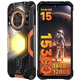CUBOT KingKong Power 5 Rugged Phone Unlocked-15300mAh Battery Cellphone, 6.88'' Display, 16GB+128GB/TF 1TB, 64MP Camera Smartphone, 1200LM Camping Lights, 136dB Speaker, 4G Dual SIM Android 15/NFC/GPS
