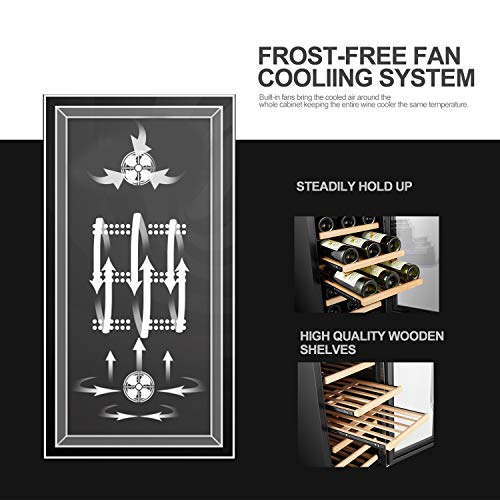 Lanbo 15 Inch Built In Wine Fridge Cooler, 33 Bottles Compressor Wine Cellar #TOP3