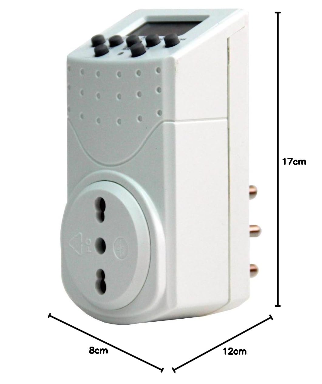 Electraline 58102 Programmatore Timer Digitale, Programmi Settimanali e Giornalieri, Presa Italiana, Bianco, 10/16A
