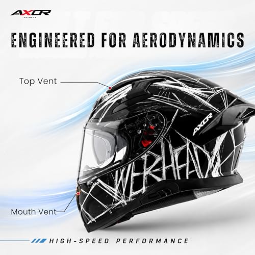 Image of Axor Apex Marvel Spiderman Full Face Bike Helmet -ECE, ISI & DOT Certified, High Impact ABS Shell, Advanced Ventilation, Anti-Scratch Visor, Premium Comfort Fit - Black, L