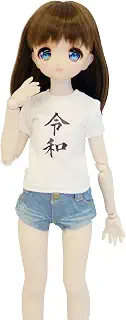 【Petite Marie】 1/3 MDD 対応 おもしろ Tシャツ 白T 文字入り 令和 半袖 40cmドール BJD 人形服 【プティットマリエ】 [No.0051]