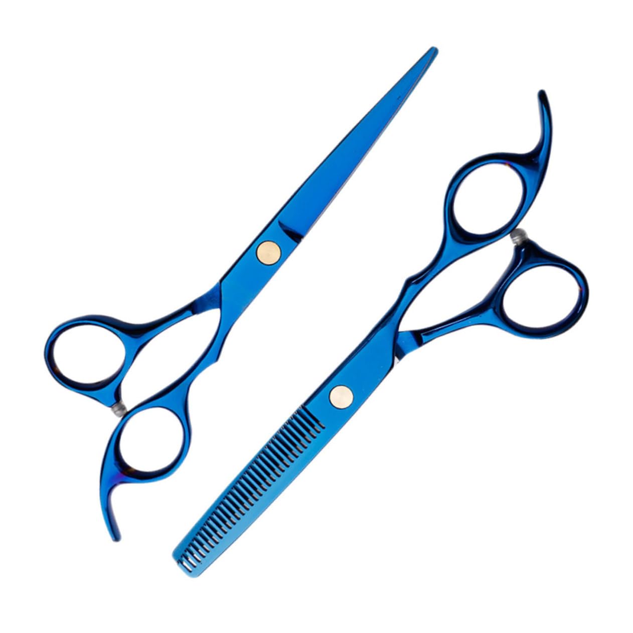 Ciseaux de coiffure effilage et coupe précise DOITOOL kit métallique bleu ergonomique