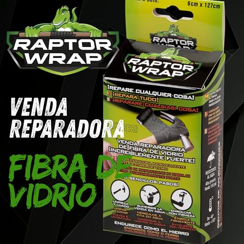Raptor Wrap Reparaturband aus Glasfaser, härtet wie Eisen aus, Applikationsbänder, um praktisch alles zu reparieren (Original)