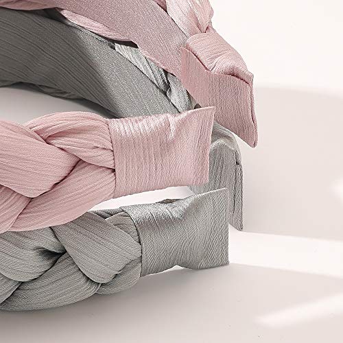 Ivyu Headbands Women Hair Head Hands Braided Head Band Twist Hairbands For Girls Black Pink Gray White Hair Band #TOP1