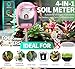 HSLGOVE 4-in-1 Soil Test Kit – Soil Moisture Meter, pH, Fertility & Sun-Light, No Battery Required, Large Dial Soil Tester for Indoor & Outdoor Gardening, Lawn, Farm –Baby Pink