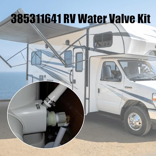 Image of iFJF 385311641 RV Water Valve Kit for Marine Pedal-flush Toilets Plastic | Durable ABS Plastic, for 300 301 310 311 320 321 Series Pedal-Flush Toilets, Hose Clamp Fastener, DIY, Regulate Water Flow