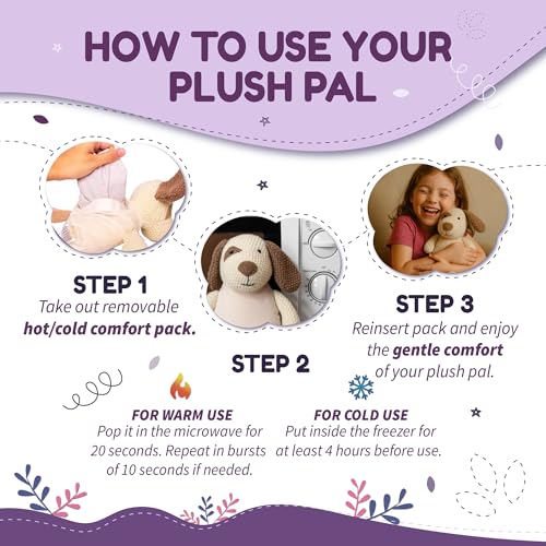 WILD BABY Microwavable & Weighted Plush Toy - Dog Stuffed Animal for Comfort & Warmth - Soft, Heatable Plushie for Snuggles - Great for Kids, Toddlers & All Ages