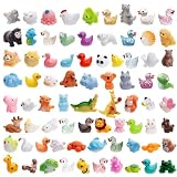 80 piezas de mini animales de resina, accesorios para ocultar manualidades