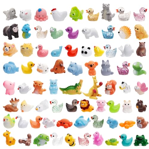 Animalia Creations AC-80MRA Mini Resin Animals Figurines, 80 Styles, Multicolor, Safe Resin & Plastic, Ideal for Crafts - 2