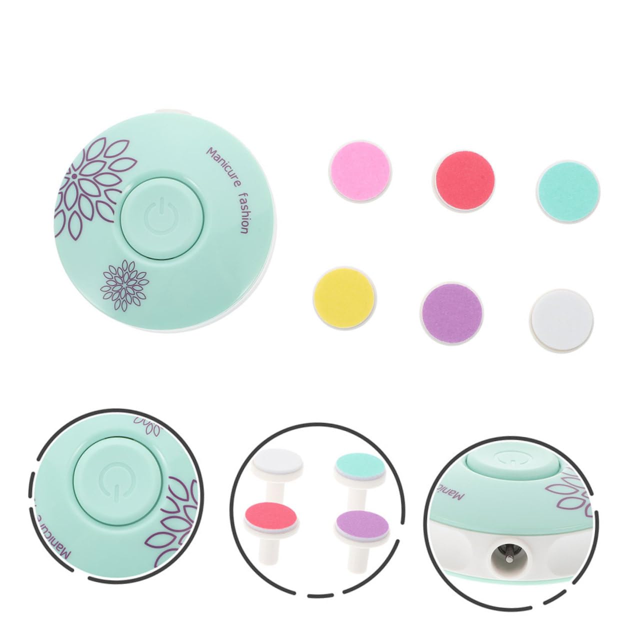 UPKOCH 4sets Trimmer Elettrico Per Unghie Con Testine Di Finitura Strumento Di Manicure Sicuro Per Adulti Per Shower e Compleanni