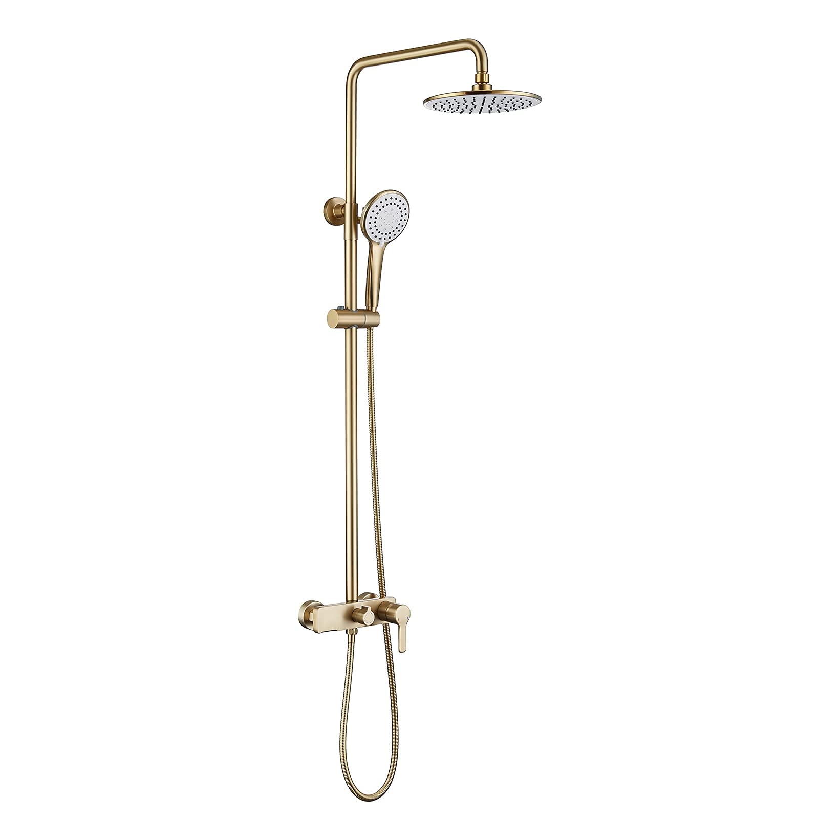 Robinet de douche avec pommeau douche à main et bec baignoire cascade noir
