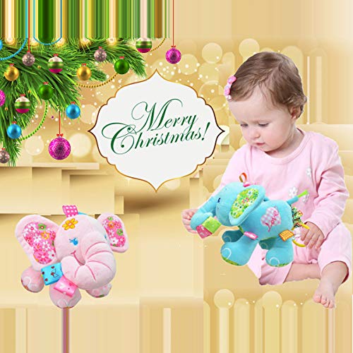 V Convey Music Bed Time Elephant Stuffed Animal Toys Kids Toddler Plush Baby Infant Strollers Crib Bedding Toys (Blue) #TOP5