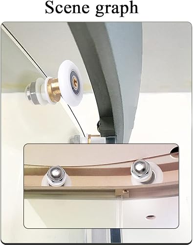 Miniatura 9 de HAHIYO Ruedas para puerta de ducha de 0.906 in de diámetro, rodillos de nailon suaves y resistentes de fácil instalación, rodamientos de bolas,